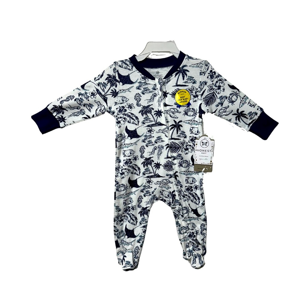 New Honest baby organic cotton 0-3m Footed Pajamas